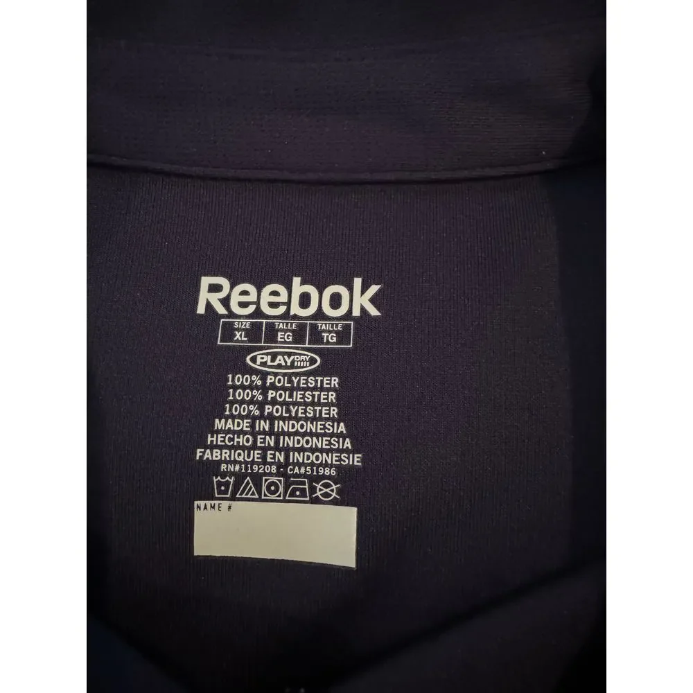 Reebok NFL/NFC West LA Rams Embroidered Navy Gold Quarter Zip Pullover Jacket XL
